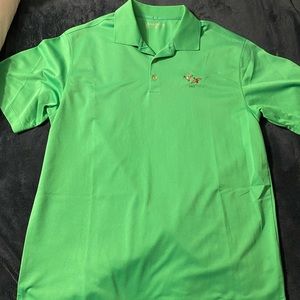 Green short sleeve golf polo shirt. Size Large